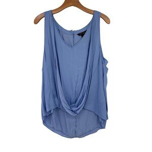 White House Black Market  size XL Sleeveless Draped Top Blue Womens Blouse